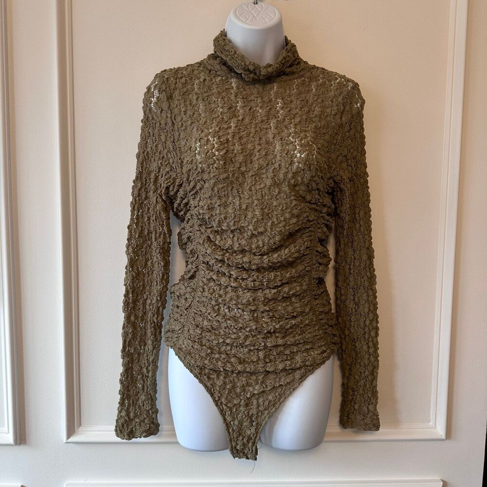 Free People Day And Night Lace Bodysuit in Light Willow Size xs NWT